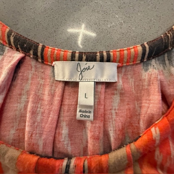 Joie Animal Print Women's Tank Top Halter Style Sz Large EUC Orange Green Brown - Picture 8 of 12